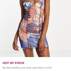 ASOS Bershka marble print mesh cami dress